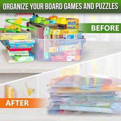 5 Pack Mesh Zipper Pouch Bags A3 - Plastic Zipper Pouches for Organizing 17.7x12.6 inch - Game Storage Bags - Puzzle Organizer Bags - Large Zipper Pouch Bag - Mesh Pouch with Zipper - Puzzle Bags