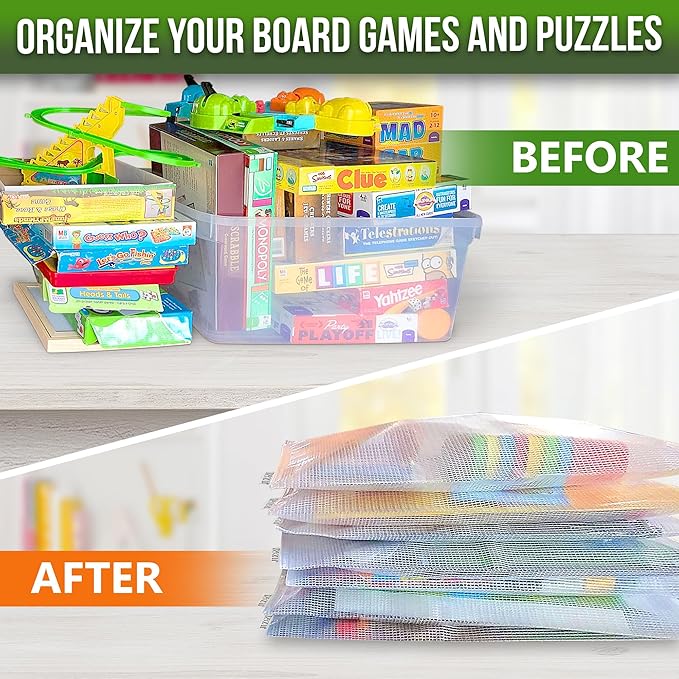 10 Pack Mesh Zipper Pouch Bags A3-12.6x17.7 in Plastic Zipper Pouches for Organizing - Game Storage Bags - Puzzle Organizer Bags - Large Zipper Pouch Bag - Mesh Pouch with Zipper - Puzzle Bags