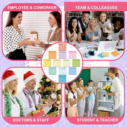 Yinder 24 Pcs Inspirational Sticky Notes with Lines Cute Motivational Sticky Notes Pad Employee Appreciation Gifts Bulk for Teacher Nurse Coworkers Office Supplies 3 x 3''(Light Color,Bible)