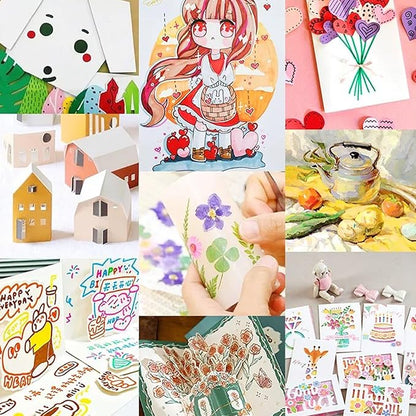 100 Sheets White Cardstock Thick Paper - Blank Heavy Weight 350gsm Cover Card Stock for Invitations,Stationery Printing,Scrapbooking,Crafts,DIY Cards, Paper Crafting (8x10 Inches)