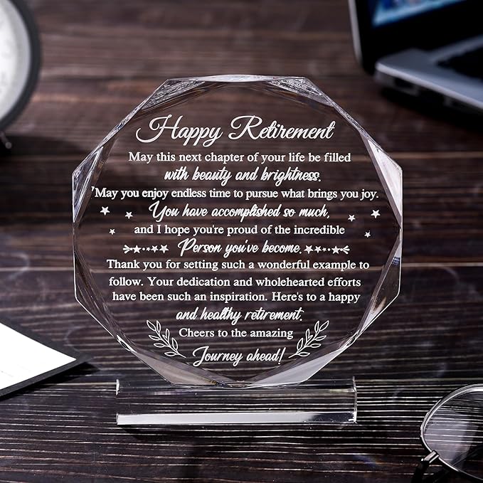 Chunful Happy Retirement Gifts for Men Women Never Understand the Difference You Made Keepsake and Paperweight Retirement Plaque Inspirational Gifts for Retired Teacher Police Nurse(Stylish Style)