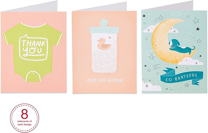 American Greetings Baby Shower Thank You Card Bundle (48-Count)