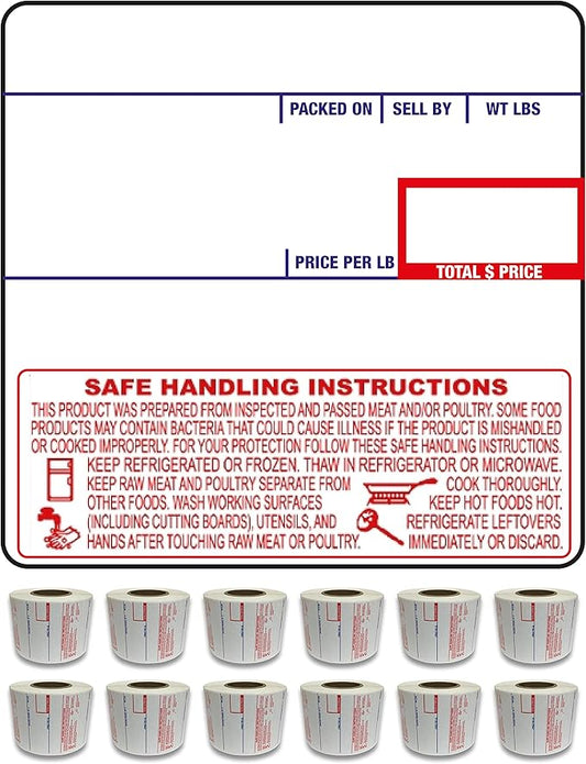 CAS LST-8040 Printing Scale Label, 58 x 60 mm, UPC/Safe, 12 Rolls per Case, CAS Scale Labels 8040, Guaranteed Quality, Try It!.
