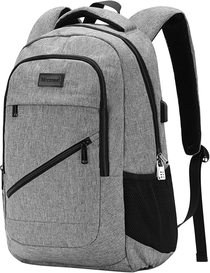 Laptop Backpack for Women, Anti Theft Backpack with USB Charging Port, 15.6 Inch Large Backpack for Travel Business (Grey)