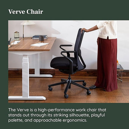 Branch Verve Chair - High Performance Executive Office Chair with Contoured Seat Back and Adjustable Lumbar Rest - High Density Foam Cushion with Aluminum Base - Up to 275 lbs - Galaxy