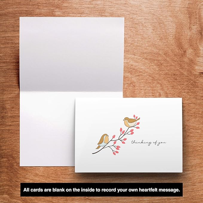 Dessie 30 Fun Thinking of You Cards With Envelopes. 30 4x6 Inch Note Cards With Envelopes Set - Blank Inside. 6 Unique Designs. Assorted Color Envelopes and Gold Seals. Sturdy Storage Box