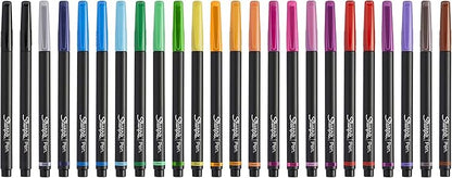 Sharpie Felt Tip Pens, Fine Point (0.4Mm) Felt Tip Markers, Journaling Pens, Art Markers, Drawing Markers, Assorted Colors, 24 Count