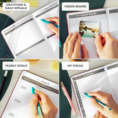 Clever Fox Daily Planner – Undated Planning Notebook with Hourly Schedule & to-Do List – Personal Day Task & Work Organizer, 6 Months (Red)