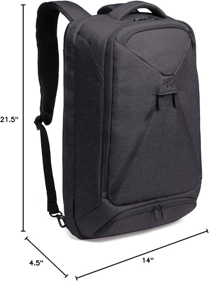 Knack Series 1 Laptop Backpack Fits up to 17 Inch - Knack Bags Carry-On Backpack, TSA Approved, Expandable Travel Backpacks With 4 Day Outfit Capacity (Stealth Black, Large)