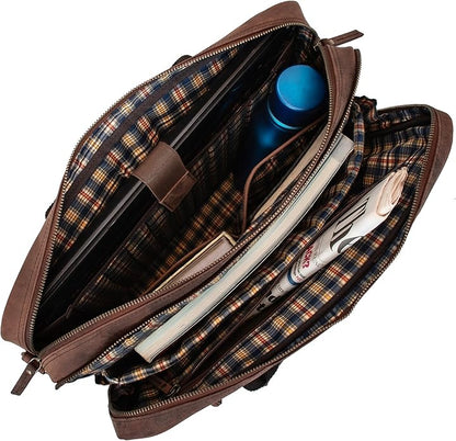 Marc Peter Hamilton Real Leather Business Bag for Men and Women | 15.6 inch Laptop Bag | Shoulder Bag for Men