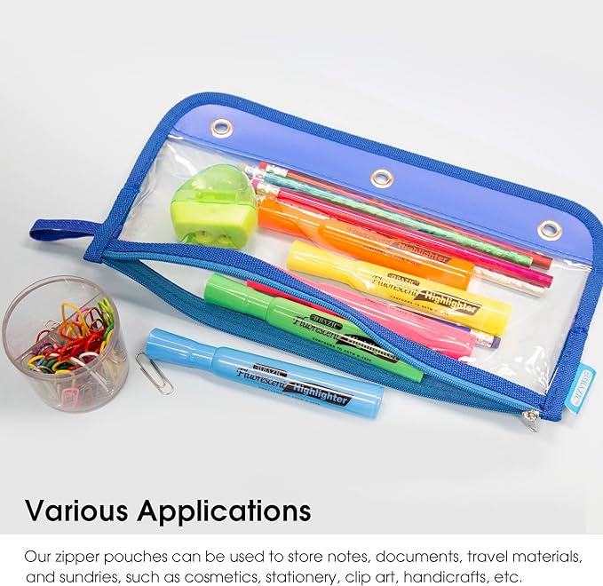 BAZIC Clear Pencil Pouch Binder Pouch (805-144)