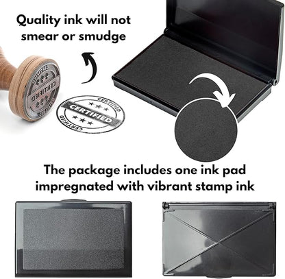 Ink Pad for Rubber Stamps, Stamp Pad for Clear Impression Stamping, Quality Felt Pad Black Ink, Red Ink, Blue Ink (Black, S (2 * 3.5))