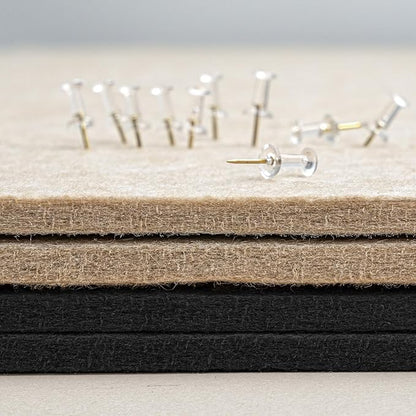 Large Bulletin Board - 48 x 48 Inches, Decorative Felt Pin Board for Wall - 4' x 4' Foldable Photo Display Board with Self-Adhesive Tape, Includes 20 Push Pins - Black