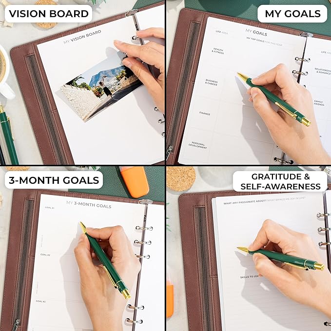 Clever Fox Weekly Planner Binder – Goal Setting Planner for Time Management & Weekly Tasks – Work & Life Organizer with to Do List & Habit Tracker – Undated, 7″ x 9″ Hardcover (Dark Terracotta)