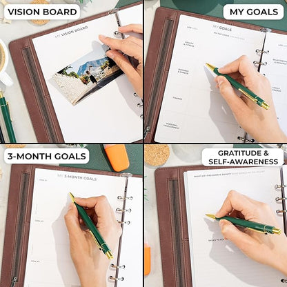 Clever Fox Weekly Planner Binder – Goal Setting Planner for Time Management & Weekly Tasks – Work & Life Organizer with to Do List & Habit Tracker – Undated, 7″ x 9″ Hardcover (Dark Terracotta)