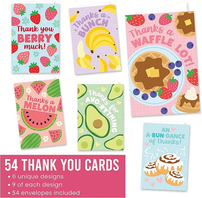 54 Colorful Funny Thank You Cards With Envelopes Bulk - Thank You Notes With Envelopes Set, Thank You Card Kids, Teacher Thank You Teacher Cards, Kids Thank You Card For Teachers Appreciation
