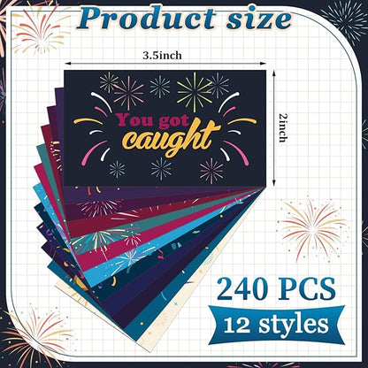 Yeaqee 240 Pcs Employee Appreciation Kudos Cards Funny Blank Back Motivational Card Encouragement Thank You Note Recognition Card for Teacher College Affirmation Gift(Flame)