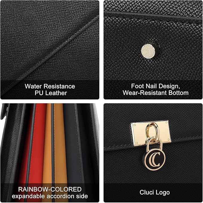 CLUCI Briefcase for Women Vegan Leather 15.6 Inch Laptop Bag Large Pocket Business Ladies Shoulder Bag
