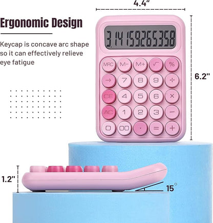 Mr. Pen- Mechanical Switch Calculator, 12 Digits, Large LCD Display, Pink Calculator Big Buttons, Mechanical Calculator, Calculators Desktop Calculator, Cute Calculator, Aesthetic Calculator Pink