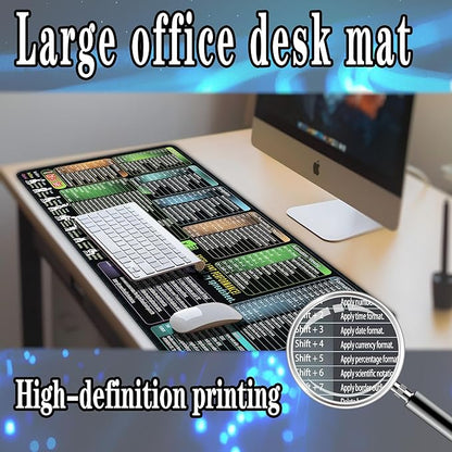 secret corner excel Cheat Sheet Mouse pad,Extra Large Office Keyboard Shortcuts Mousepad,Office Desk Accessories Desk pad Computer,PC Gaming Non-Slip XXL Desk mat