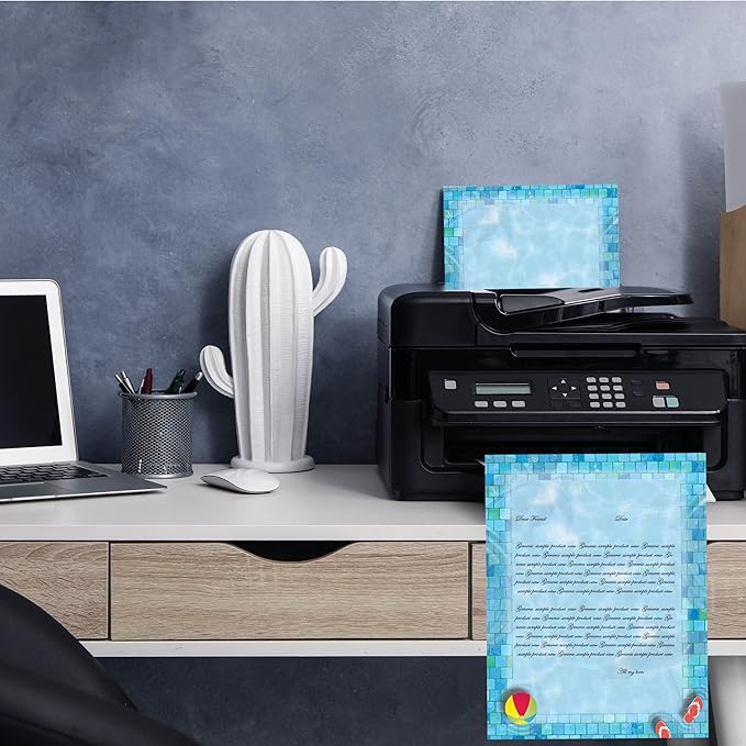 Swimming Pool Letterhead Laser & Inkjet Printer Paper, 100 pack