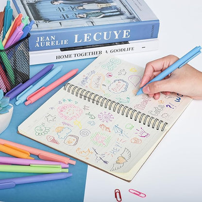 Gel Pens 20 Colors Retractable Quick Dry Ink Pens Fine Point 0.7mm, Smoooth Writing Pens Multicolor for Journaling, Drawing, Doodling, and Note Taking, Multicolor, 20-Count