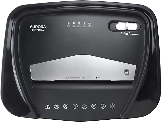 Aurora AU1210MA Professional Grade High Security 12-Sheet Micro-Cut Paper/CD and Credit Card/ 60 Minutes Continuous Run Time Shredder