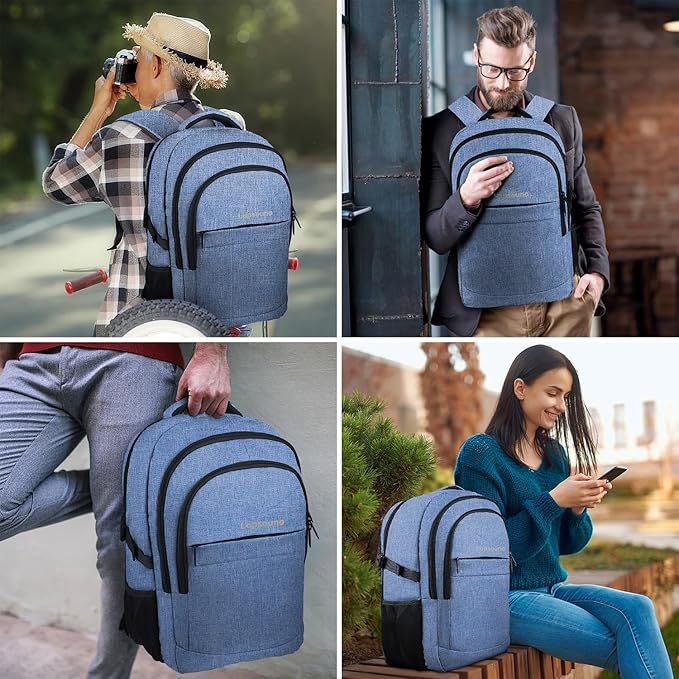Lapsouno Travel Laptop Backpack, Travel Backpack, TSA Laptop Backpack, 15.6 inch Bag with USB Port,TSA Friendly Water Resistant College School Business Computer Bag Backpack Men Women, Blue