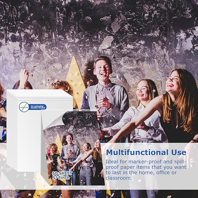 50 Sheets Self Seal Laminating Pouches 5x7 Self Adhesive Laminating Sheet No Heat No Laminating Machine Needed for Photos Index Cards