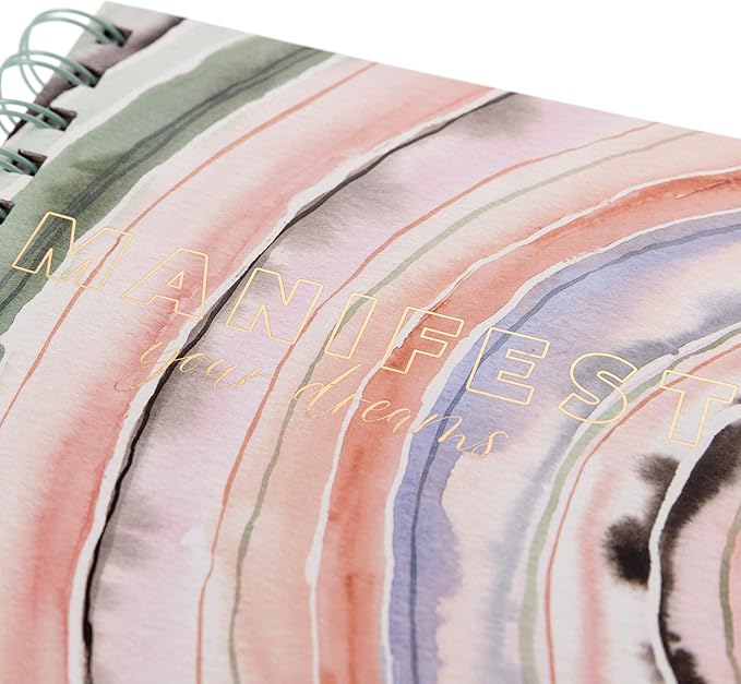 Graphique Hardbound Spiral Journal | Manifest Design | Premium Paper | Notebook | Diary | Lists | Record Month and Date | Great Gift | 160 Ruled Pages | 6.25” x 8.25”