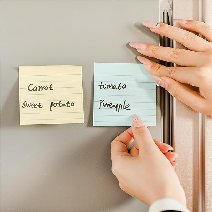 Mr. Pen Lined Sticky Notes - 3x3, 6 Pads, 45 Sheets, Pastel Colors