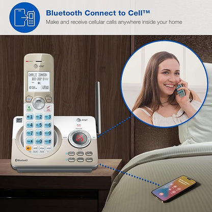 AT&T DL70019 Accessory Handset for DL72x19 Phone with Bluetooth Connect to Cell, Call Blocking, 1.8" Backlit Screen, Big Buttons, intercom, and Unsurpassed Range