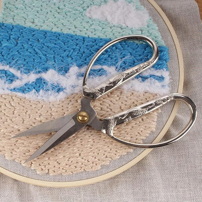 JubileeYarn Crane Motif Small Embroidery Craft Scissors - Brushed Nickel - 3 Scissors