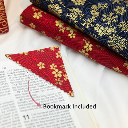 Book Covers with Corner Bookmark - Fabric Dust Jackets for Books - Book Protector for Book Lovers - Book Covers for for Paperbacks,Hardcover,Bibles - Soft Cover Book Sleeve for AA Books