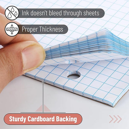 Mr. Pen- Graph Paper, 2 Pack of 55 Sheets, 8.5"x11", 4x4 (4 Squares Per Inch), 3-Hole Punched, Graphing Paper, Grid Paper Pad, Math Graph Paper Pad, Drafting Paper, Computation Pads, Square Paper