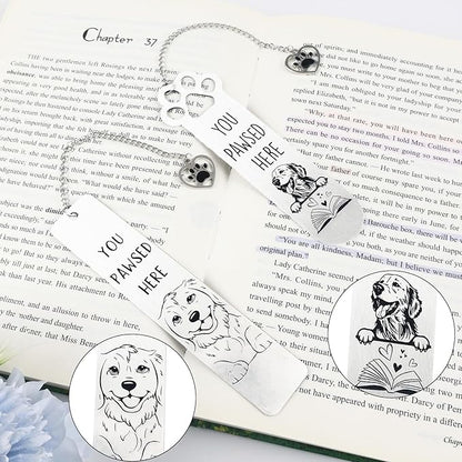 2Pcs Golden Retriever Gifts for Women Men Funny Bookmarks Bulk Golden Retriever Dog Bookmarks for Book Lovers Cute Metal Book Mark Birthday Gifts for Reader Coworker Friends Adults Dog Owner Lover