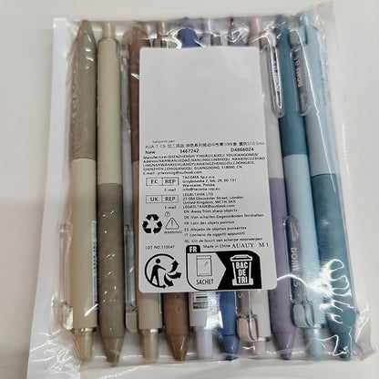 AUAUY 10Pcs Retractable Gel Ink Pens, Quick Dry Gel Ink Pen, Smooth Writing Pens, 0.5mm Black Ink Pens, Office School Supplies Gifts for Women & Men