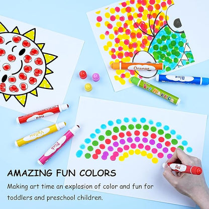 Dot Markers, 20 Colors Washable Dot Paint Markers for Toddlers Kids Preschool, Bingo Daubers Supplies, Painting Art and Crafts Kits Coloring Set, Class Valentine Gift Art Party