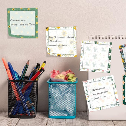 9 Pieces Flower Sticky Notes Adhesive Flower Memo Notes Self-Stick Note Pads for School Office Home Supplies Students Teachers Present, 9 Styles