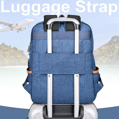 Nicole Miller Travel Laptop Backpack-Business Anti Theft Vintage Backpack with USB Charging Port-Water Resistant Computer Bag