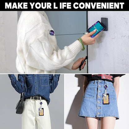 Cute ID Badge Holder with Lanyard Retractable Badge Reel Clip Funny Lanyards for ID Badges Name Tags Keychain for Office Teacher Doctor Student Women Men Nurse Accessories for Work