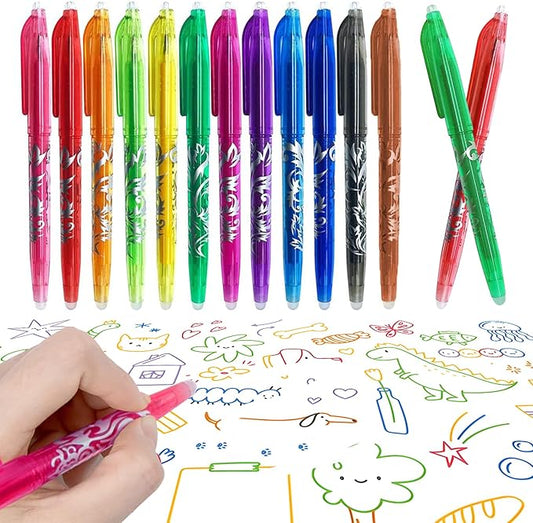 Erasable Gel Pens Assorted Color Inks Make Mistakes Disappear for Drawing Writing Planner and Crossword Puzzles Premium Comfort Grip