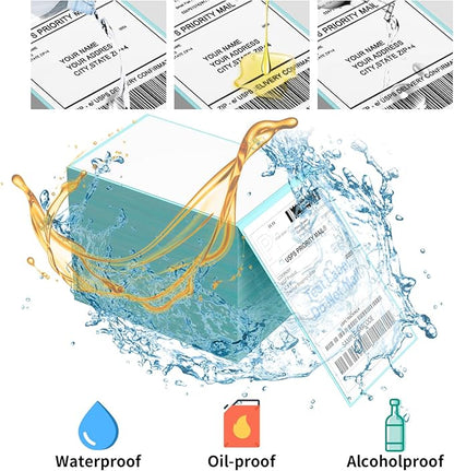 9527 Product Fanfold 4 x 6 Direct Thermal Labels with Blue Background Paper Perforated Shipping Labels for Thermal Printers, 1000 Label per Stack, 4 Stacks 4000 Label