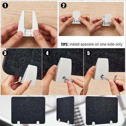 4 Pcs Acoustic Desk Divider Desktop Privacy Panel 16 x 20 Inch Divider for Desk Cubicle Office Desk Separator Panel Sound Absorbing Noise Reducing Tabletop Divider for Visual Distractions