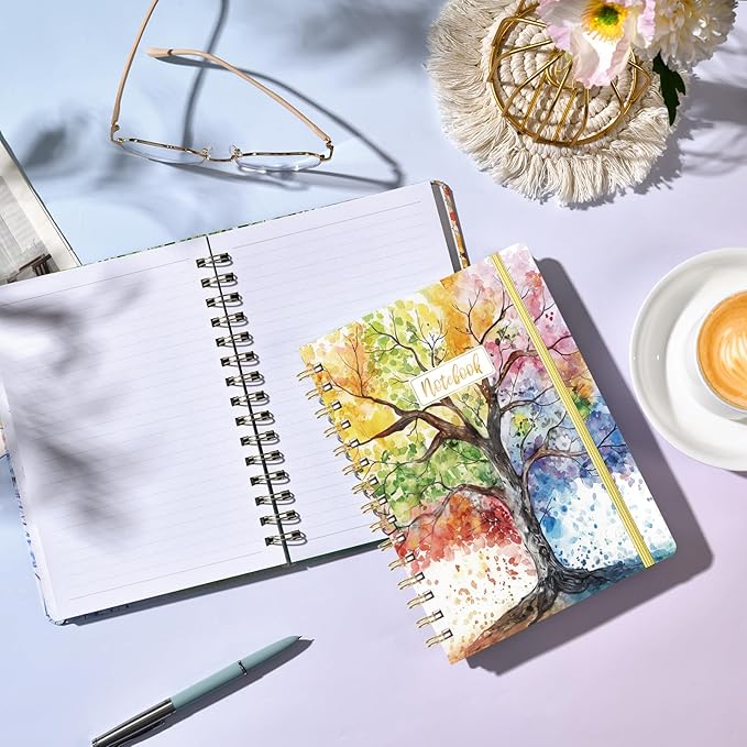 Frasukis Ruled Notebook/Journal - Lined Journal, 8.5" X 6.4", Ruled Spiral Notebook/Journal, Banded with Waterproof Hardcover, Exquisite Inner Pocket for School, Office & Home