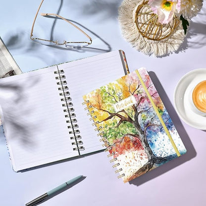 Frasukis Ruled Notebook/Journal - Lined Journal, 8.5" X 6.4", Ruled Spiral Notebook/Journal, Banded with Waterproof Hardcover, Exquisite Inner Pocket for School, Office & Home