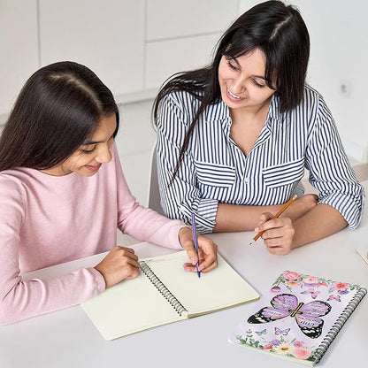 2Pack A5 Floral Cross Butterfly Religious Spiral Notebooks - God Says You Are Bible Verse Ruled Hardbound Journal Writing Hardcover Notebooks Christian Christmas Gift Sunday School Supplies