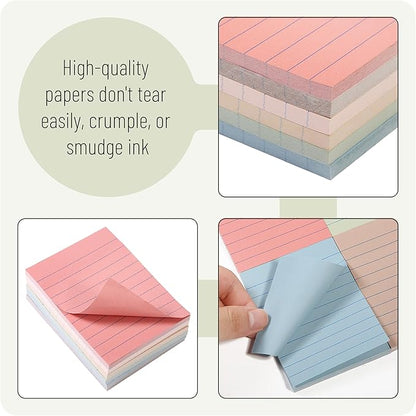 Mr. Pen Sticky Notes - Lined Pads, 3"x4", 360 Sheets, Vintage Colors