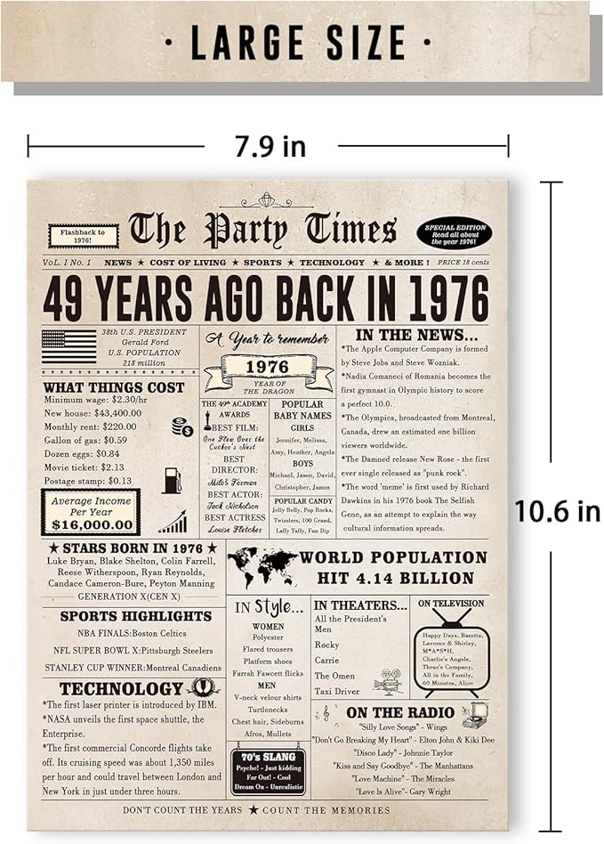 Happy 49th Birthday Card for Women Men, Funny 49 Year Old Birthday Gifts Card for Husband Wife Him Her, Retro 49th Bday Decorations