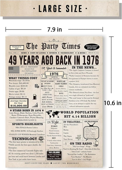 Happy 49th Birthday Card for Women Men, Funny 49 Year Old Birthday Gifts Card for Husband Wife Him Her, Retro 49th Bday Decorations